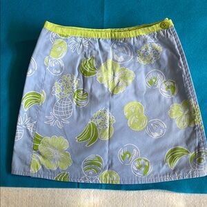 Lilly Pulitzer Floral Print Reversible  Skirt in Blue and Green